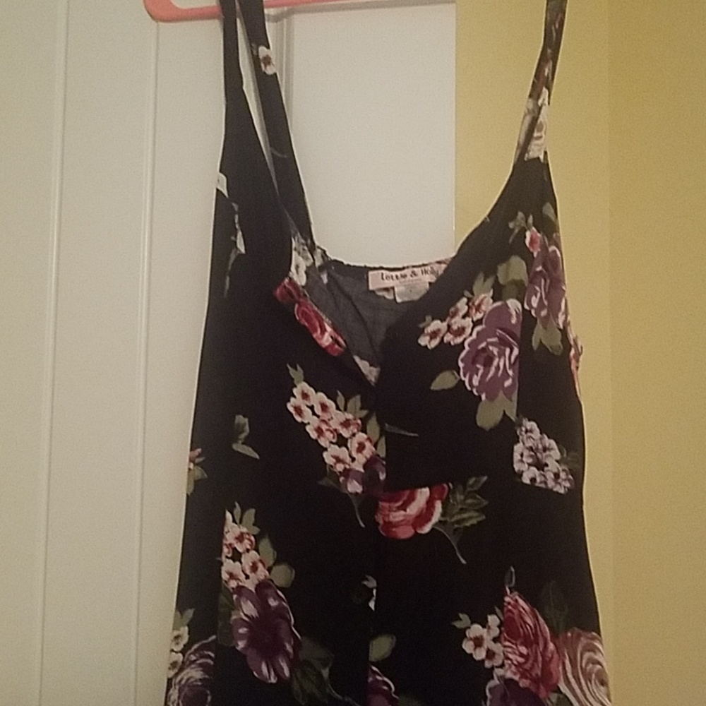 Black Floral Maxi dress with straps